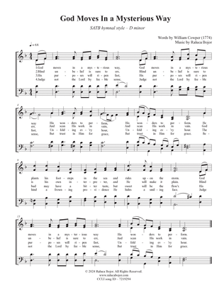 God Moves In a Mysterious Way (SATB hymnal style)