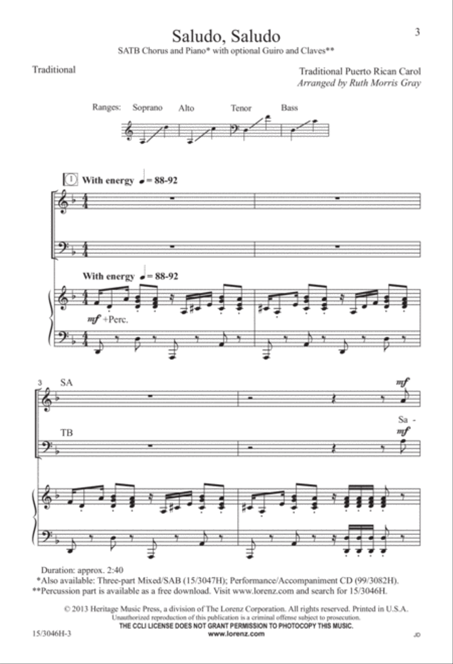 Saludo, Saludo 4-Part scores gallery preview page 3