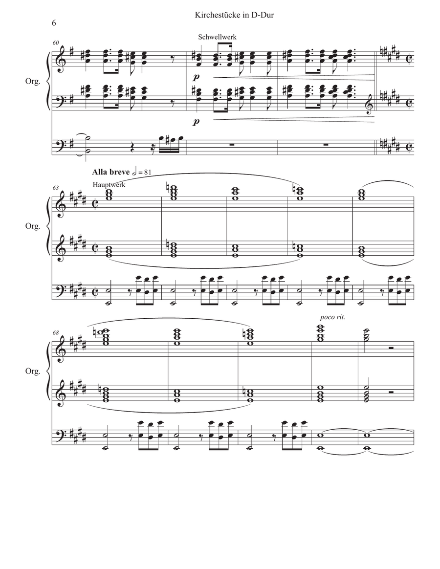 Kirchestücke in D-Dur Organ Solo scores gallery preview page 6