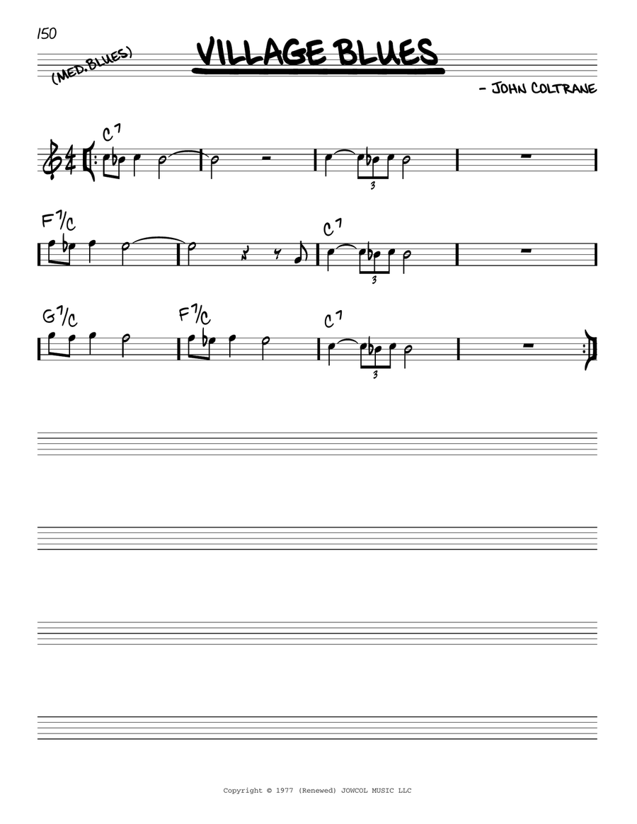 Village Blues Piano scores gallery preview page 1