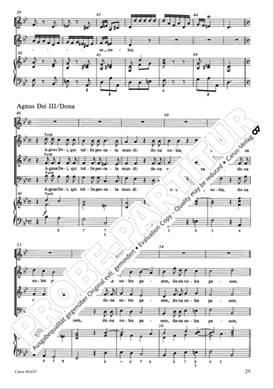 Missa civilis in B 3-Part scores gallery preview page 38