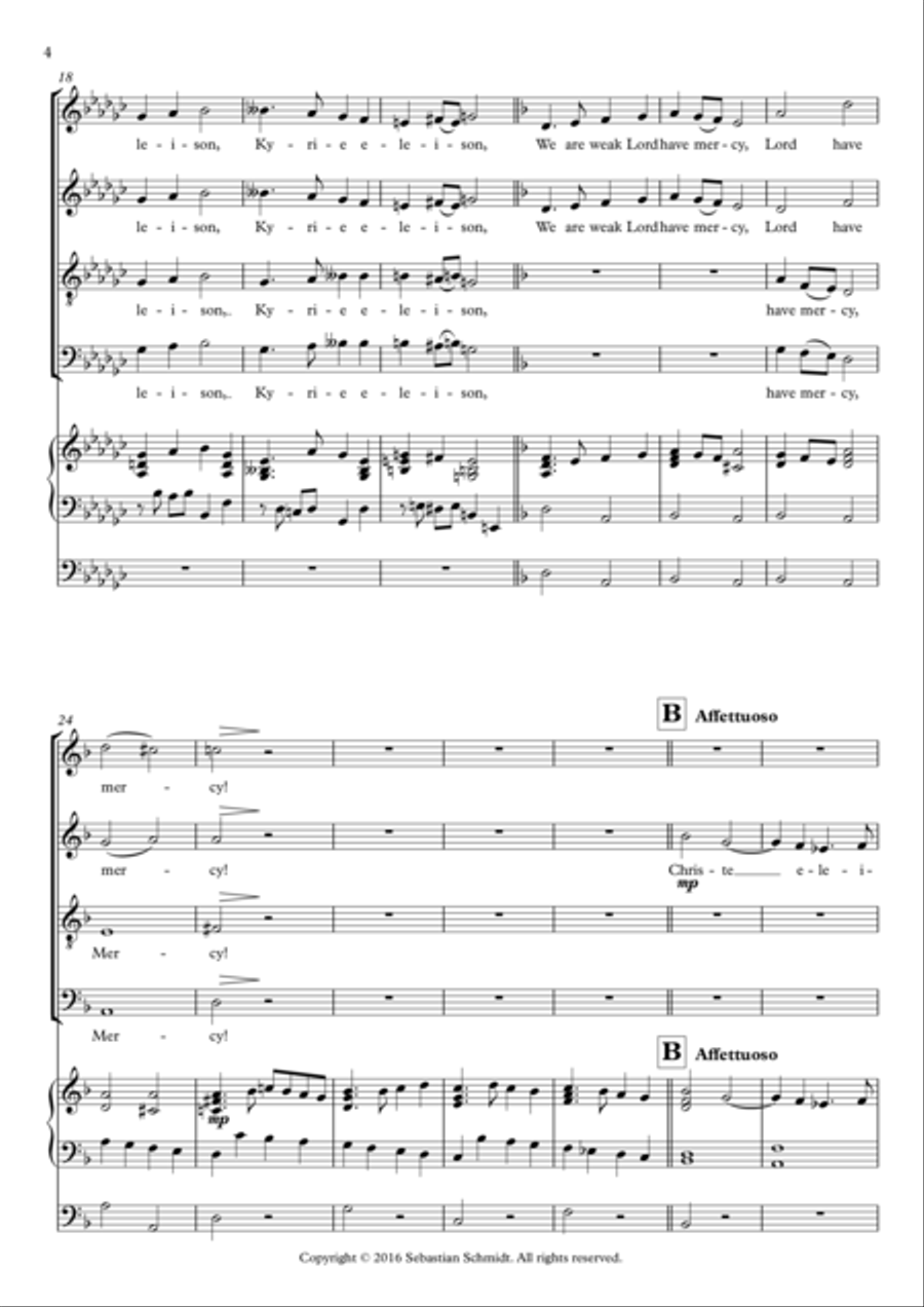 Mass, Op.2 - 'Kyrie' 4-Part scores gallery preview page 4