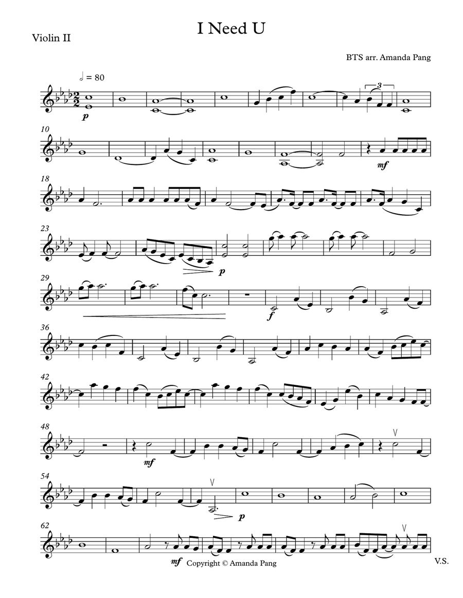 I Need U String Quartet scores gallery preview page 3