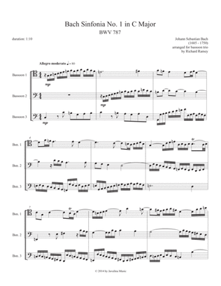 Book cover for Sinfonia No. 1 in C Major, BWV 787