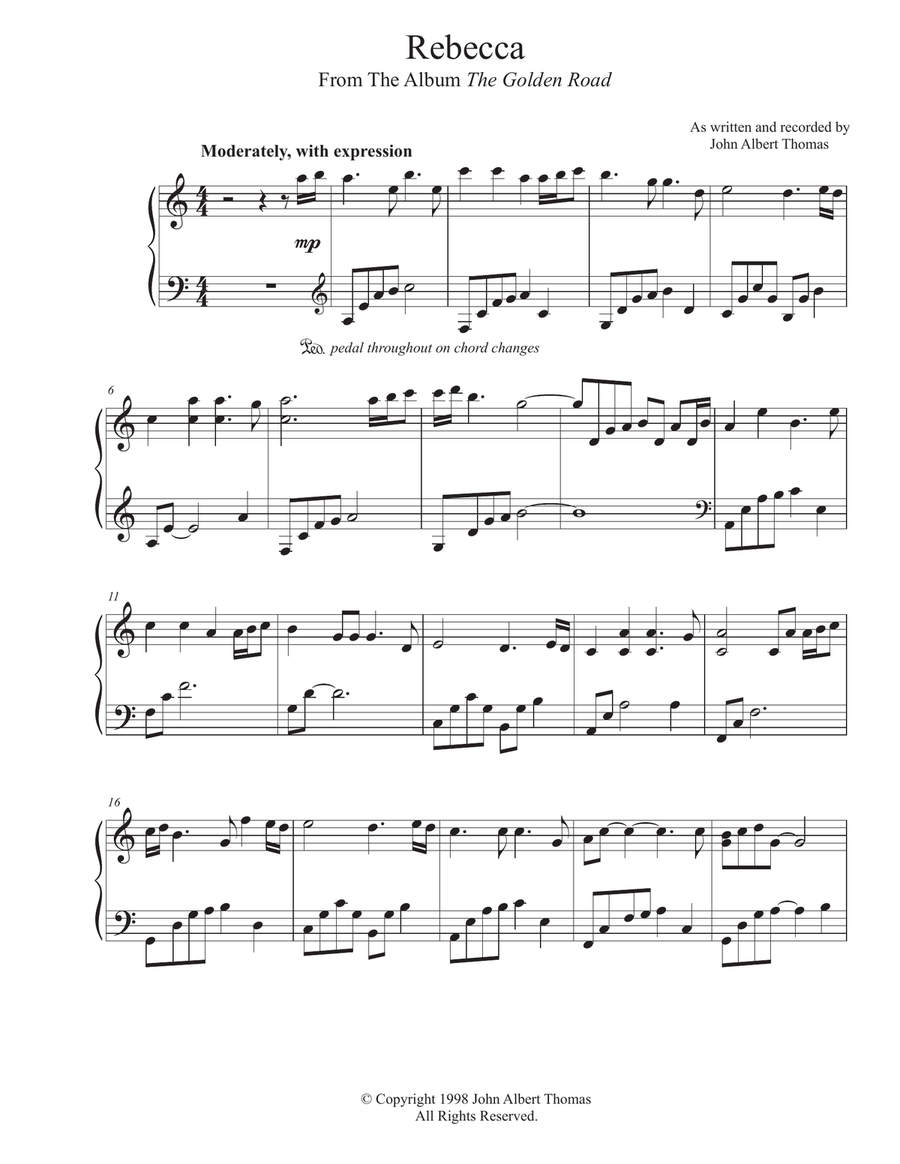 Rebecca Piano Solo scores gallery preview page 1
