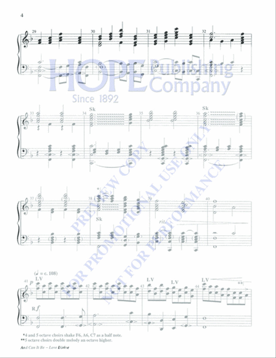 And Can It Be with Love Divine 5-Octaves scores gallery preview page 4