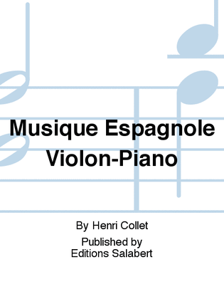 Book cover for Musique Espagnole Violon-Piano