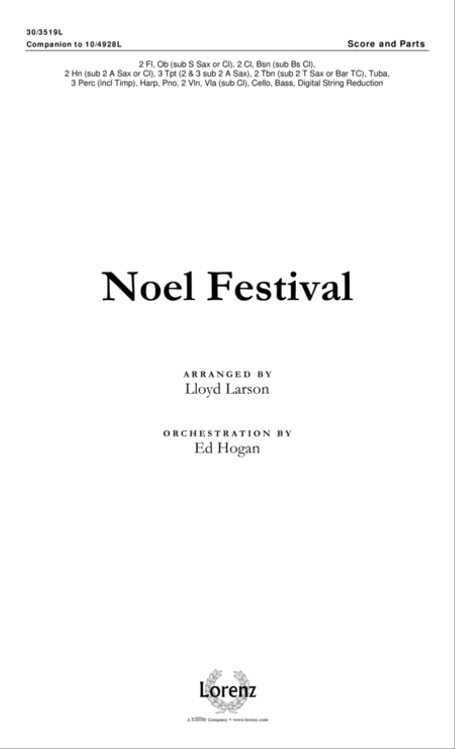 Noel Festival - Orchestral Score and Parts Choir scores gallery preview page 2