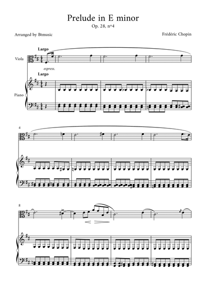 Prelude in E minor (Op. 28, n.4) - Viola and Piano image number null