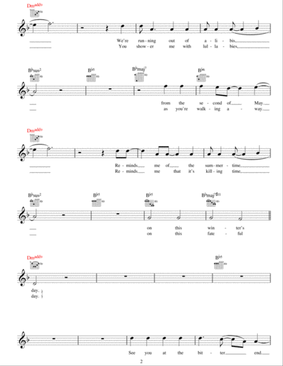 The Bitter End Piano scores gallery preview page 2