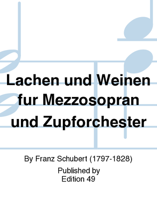 Book cover for Lachen und Weinen fur Mezzosopran und Zupforchester