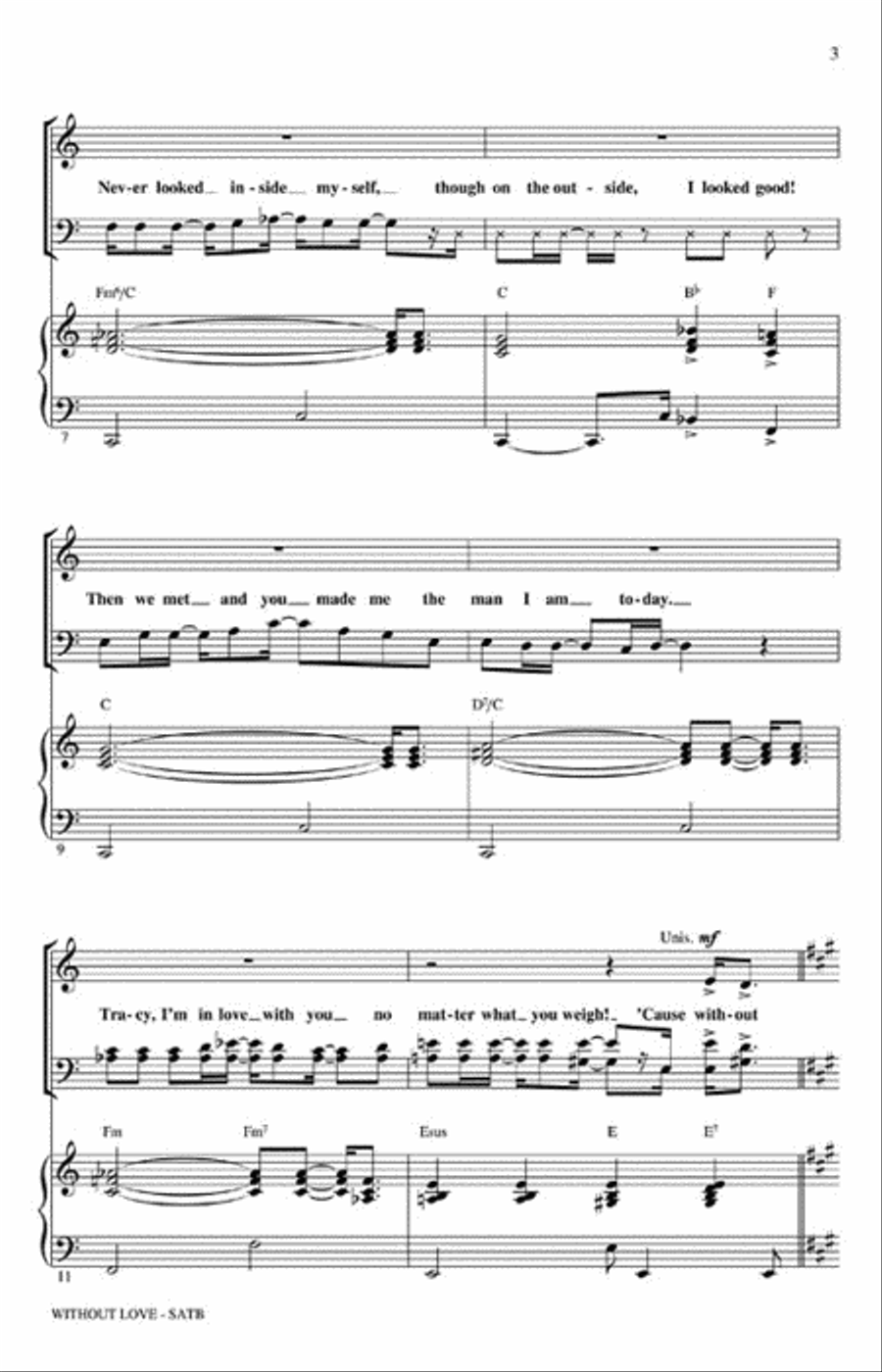 Without Love 4-Part scores gallery preview page 3
