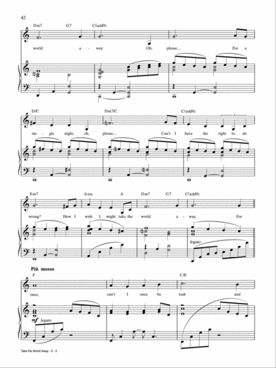 Take the World Away Take the World Away Piano, Vocal, Guitar scores gallery preview page 2