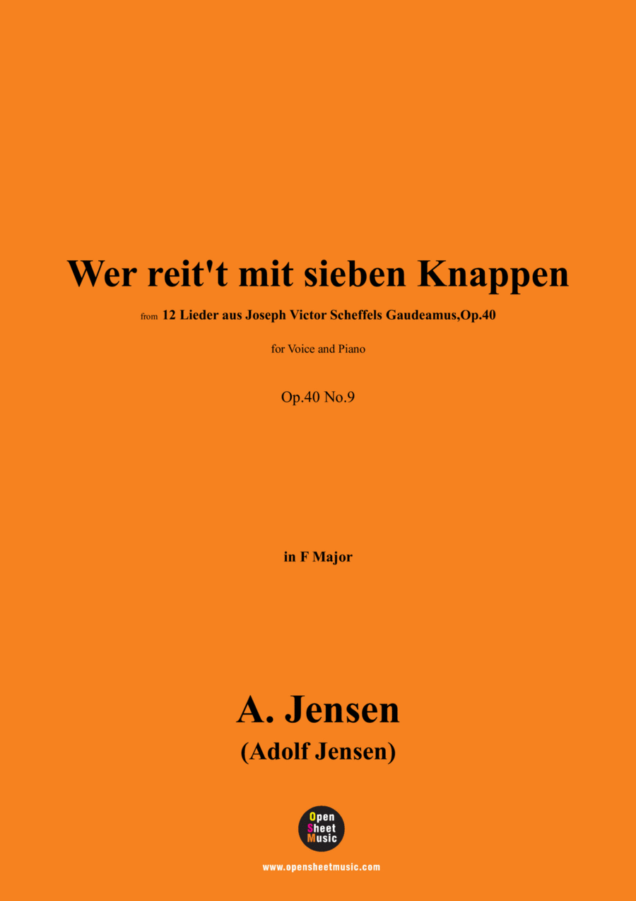 A. Jensen-Wer reit't mit sieben Knappen,in F Major,Op.40 No.9 Voice scores gallery preview page 1
