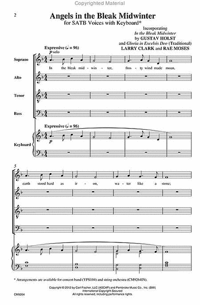 Angels in the Bleak Midwinter by Larry Clark 4-Part - Sheet Music