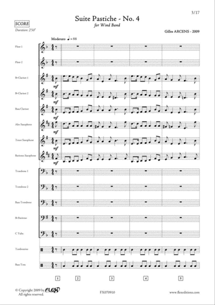 Suite Pastiche: No. 4 Concert Band scores gallery preview page 3
