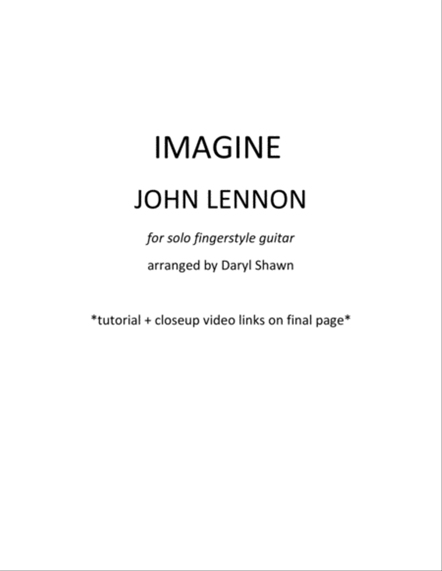Imagine Imagine Guitar Tablature scores gallery preview page 1