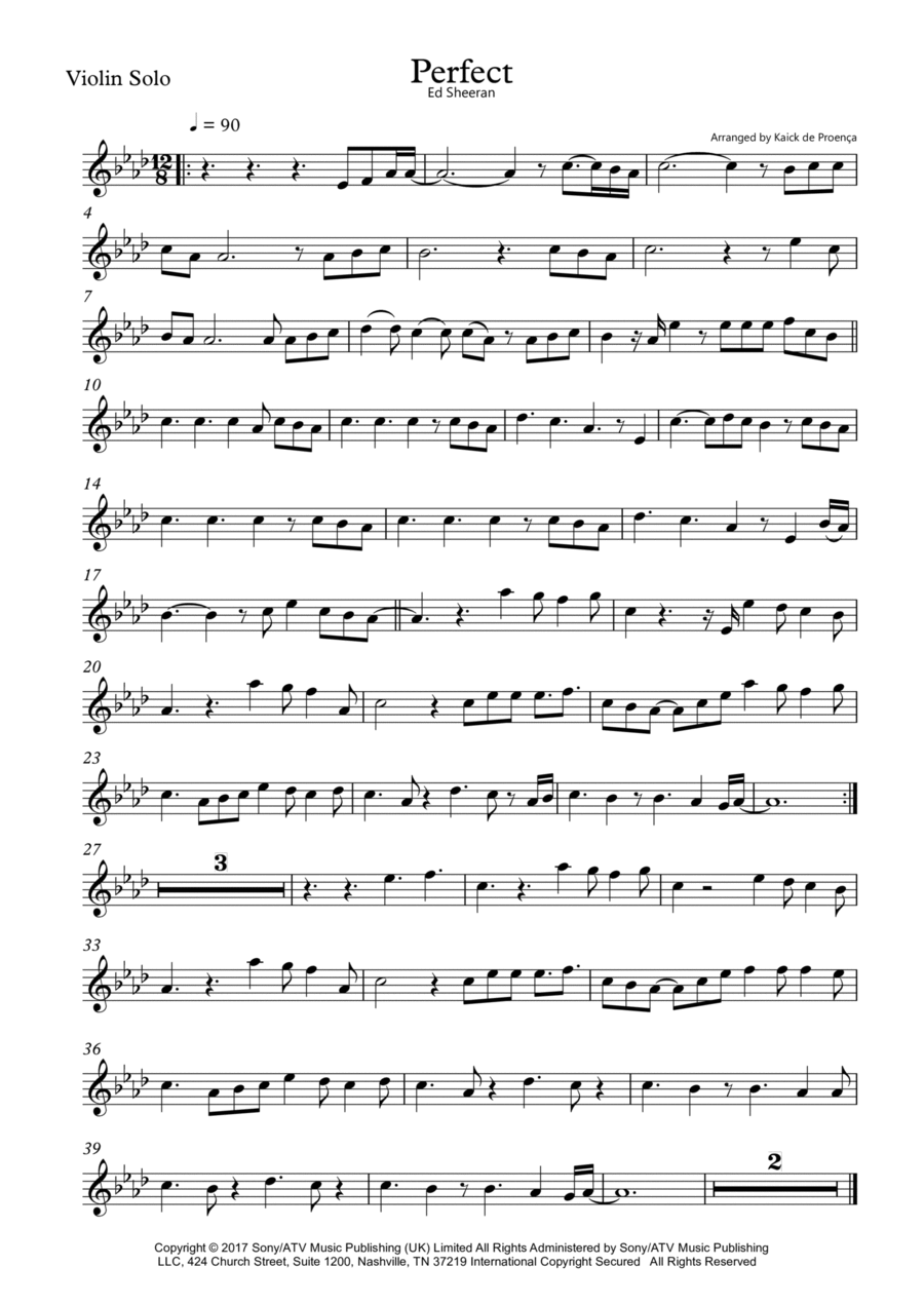 Perfect Violin Solo scores gallery preview page 1