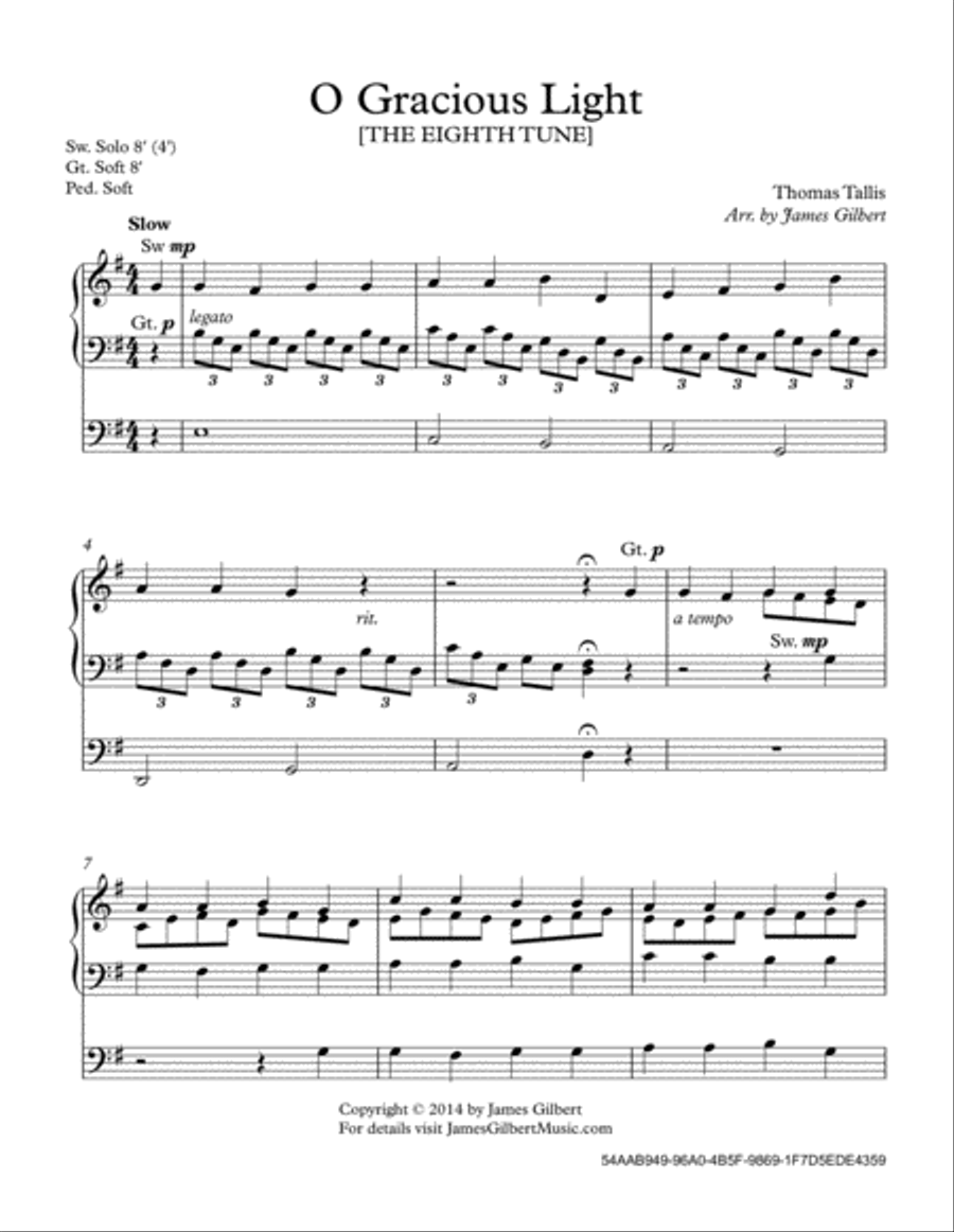 O Gracious Light Organ Solo scores gallery preview page 2