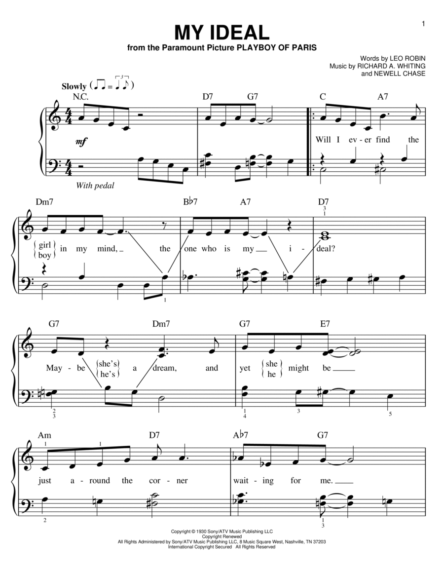 My Ideal Easy Piano scores gallery preview page 1