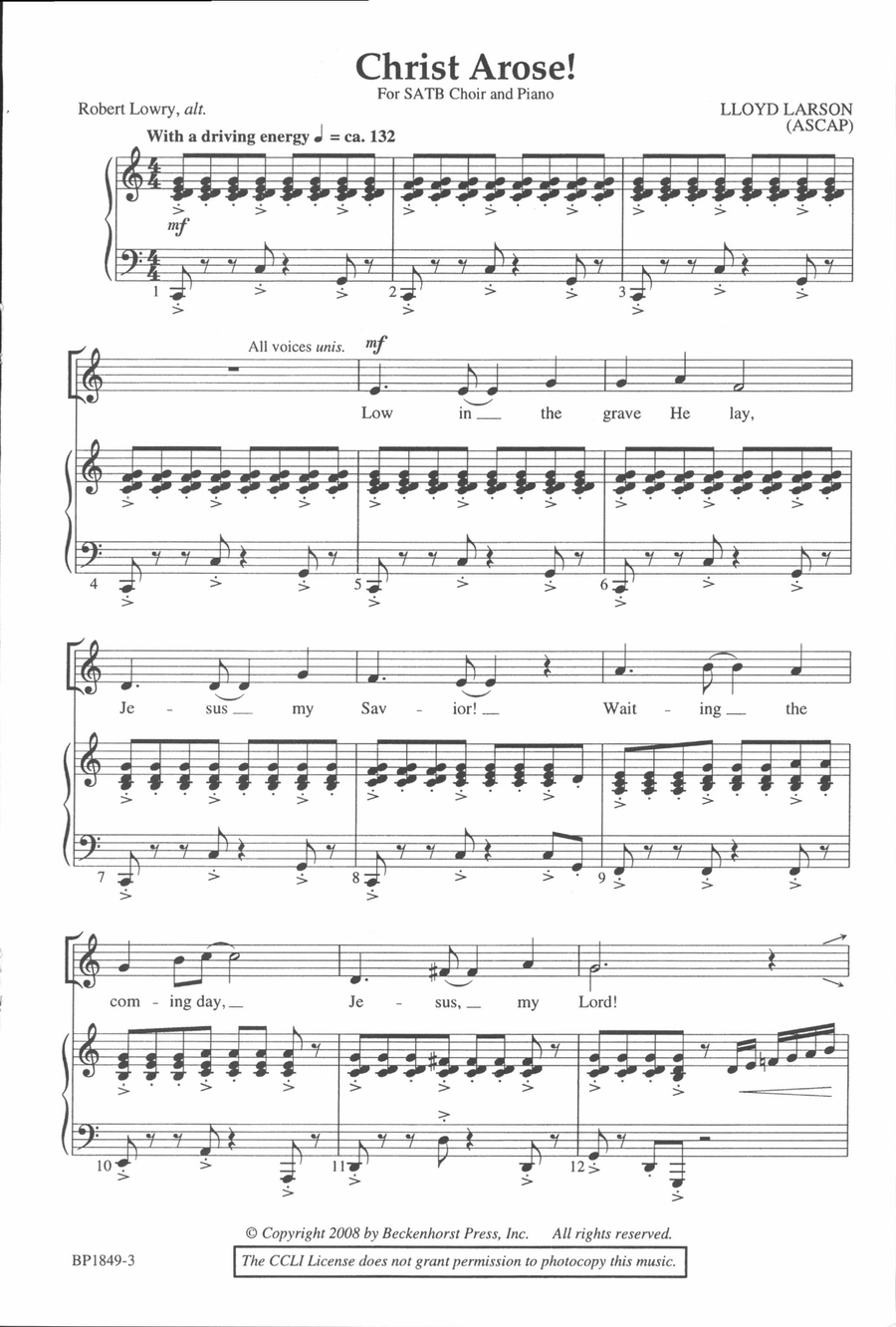 Christ Arose! 4-Part scores gallery preview page 2