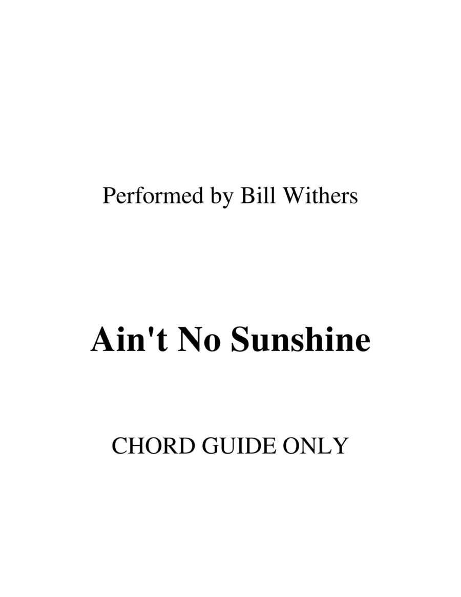 Ain't No Sunshine Piano scores gallery preview page 1