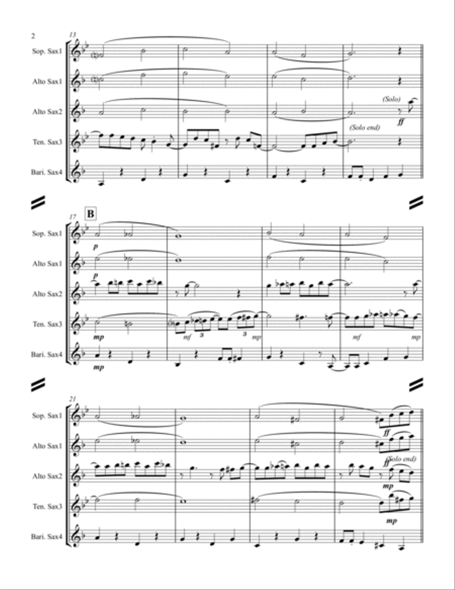 Lullaby Of Birdland Saxophone Quartet scores gallery preview page 3