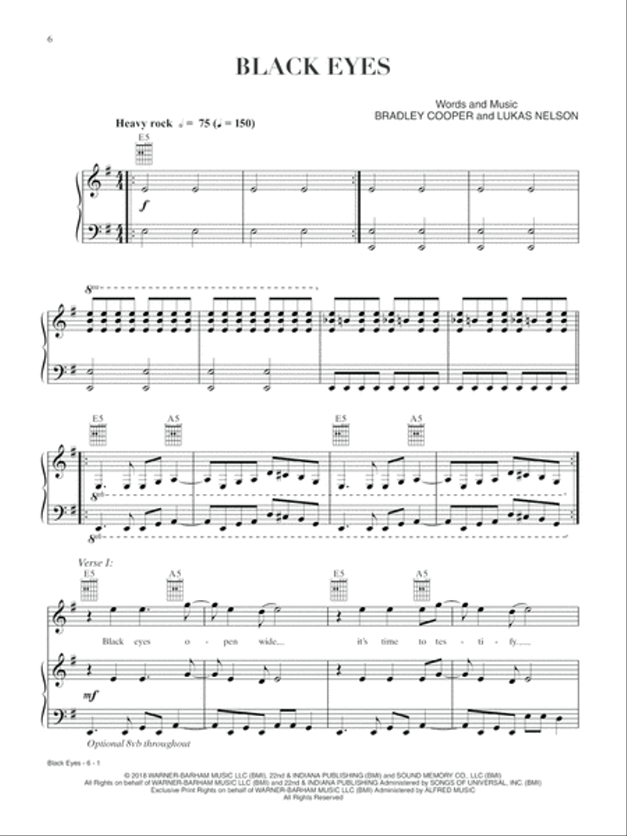 A Star Is Born A Star Is Born Piano, Vocal, Guitar scores gallery preview page 4