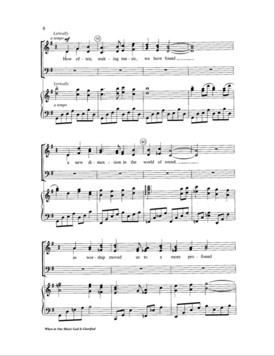 When in Our Music God Is Glorified 4-Part scores gallery preview page 6