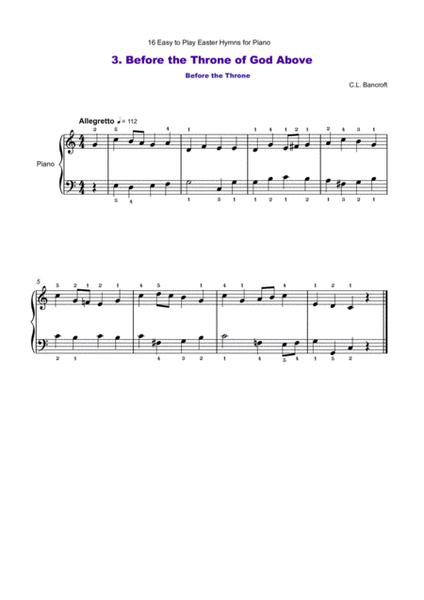 16 Easy to Play Easter Hymns for Piano