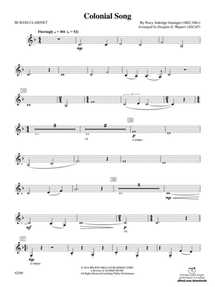 Colonial Song: B-flat Bass Clarinet