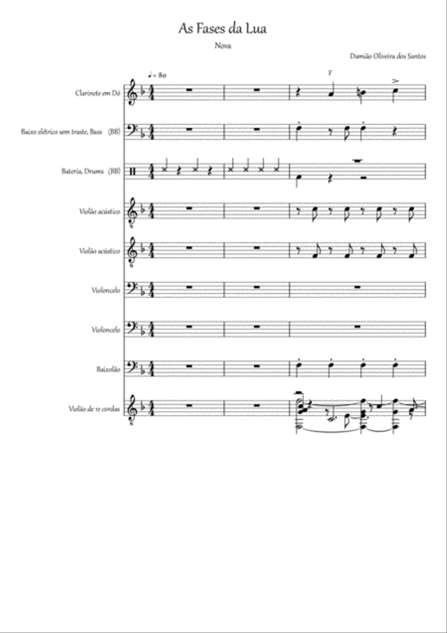 As Fases da Lua Moon phases Concert Band scores gallery preview page 1