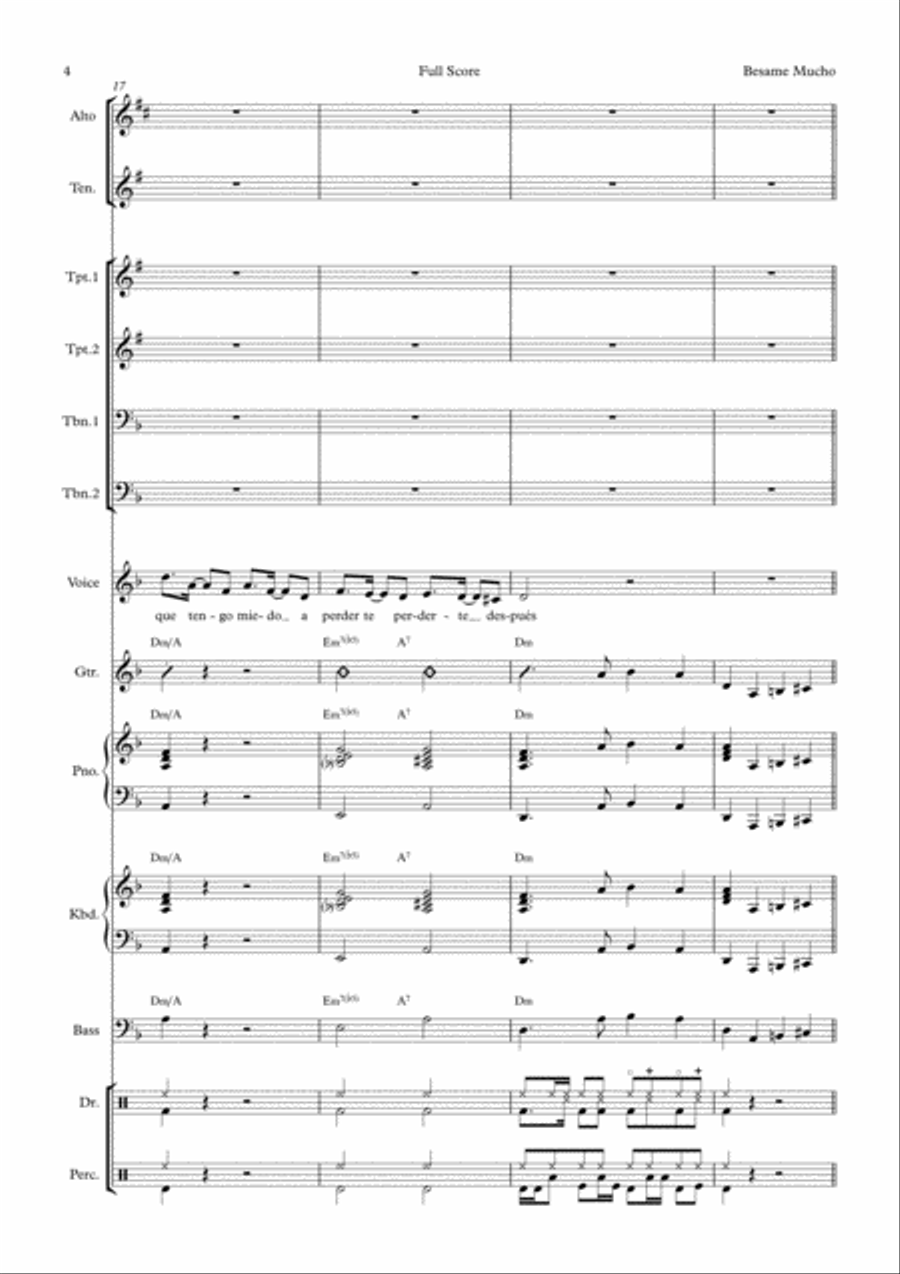 Besame Mucho (Kiss Me Much) Besame Mucho (Kiss Me Much) Tenor Saxophone scores gallery preview page 4