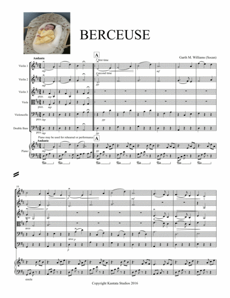 BERCEUSE FOR STRING ORCHESTRA image number null