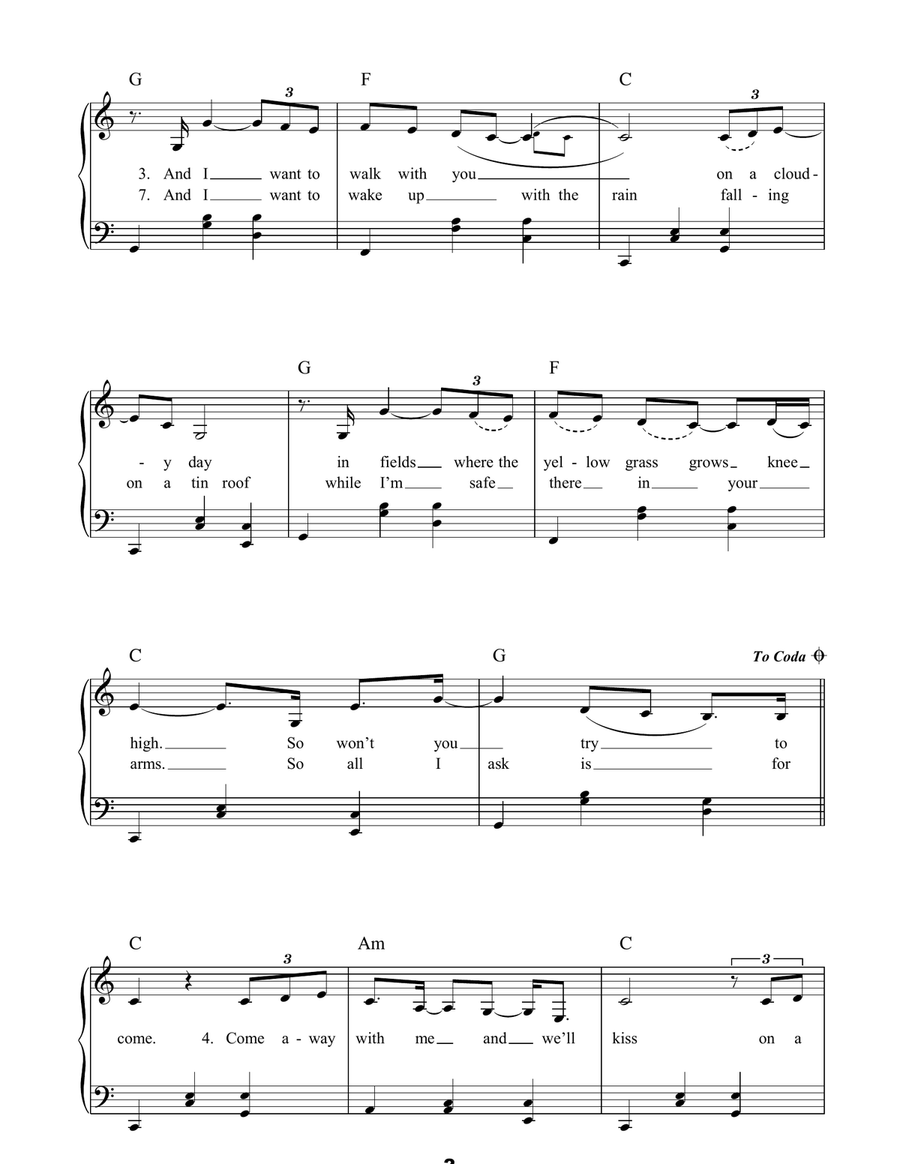Come Away With Me Easy Piano scores gallery preview page 2