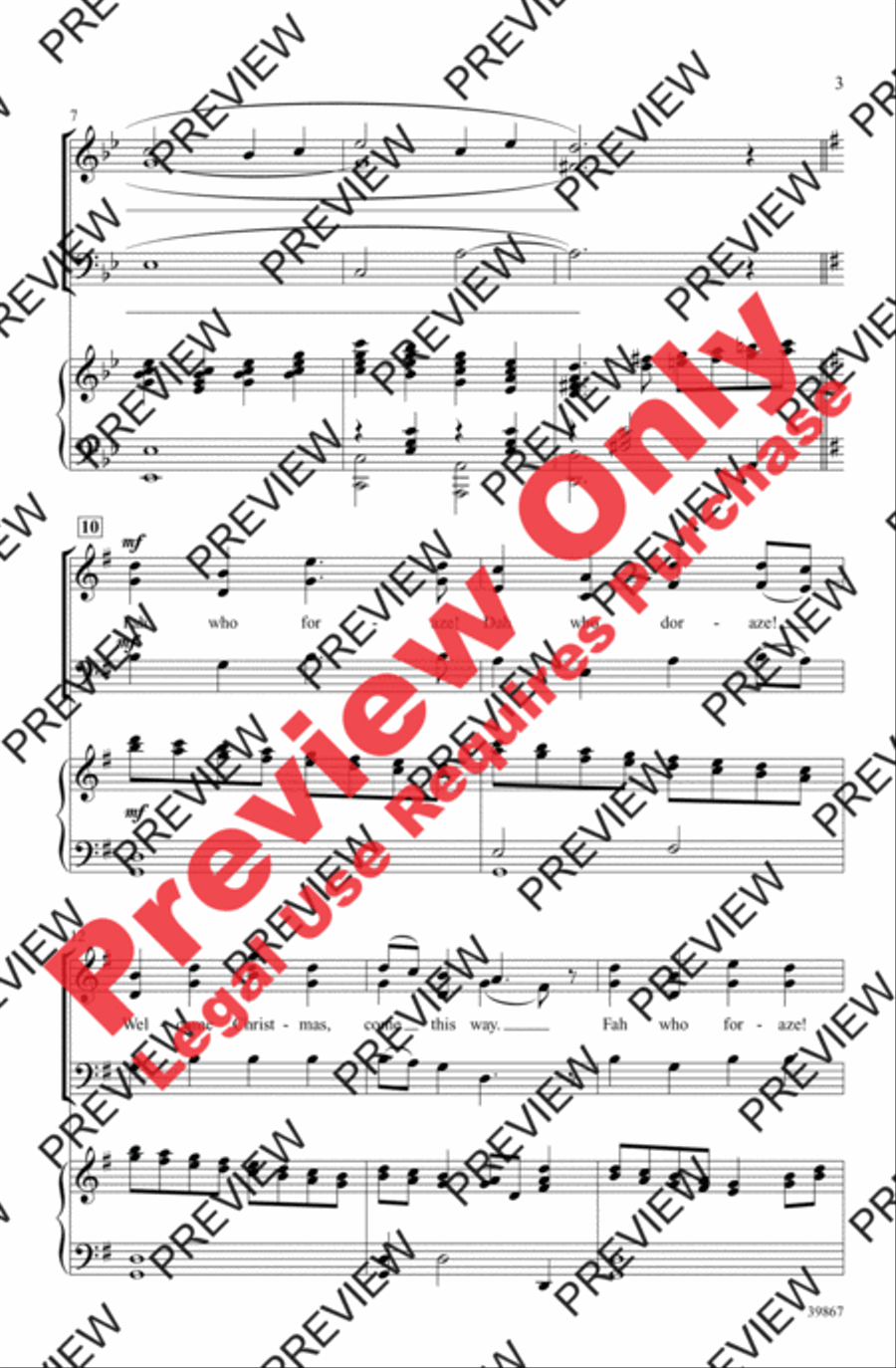 Welcome Christmas 3-Part scores gallery preview page 3