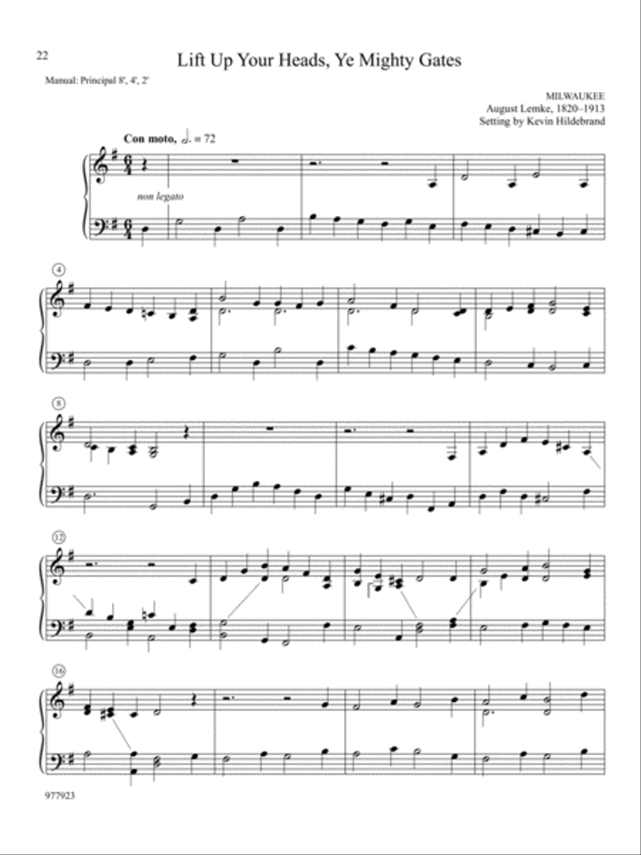 Hosanna, Praise, and Glory: Fourteen Easy Organ Preludes for Advent Organ scores gallery preview page 10