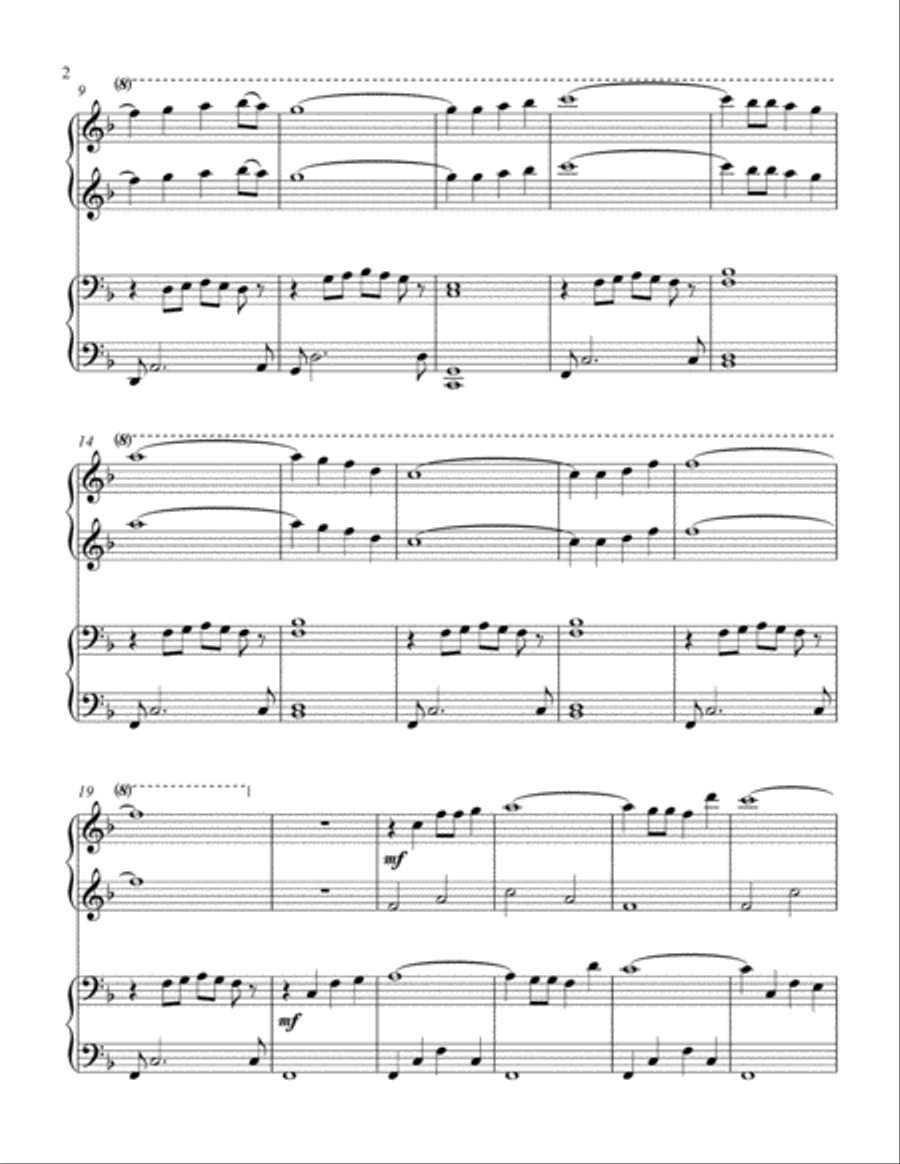The Water Is Wide (1 piano, 4 hand duet) 1 Piano, 4-Hands scores gallery preview page 3