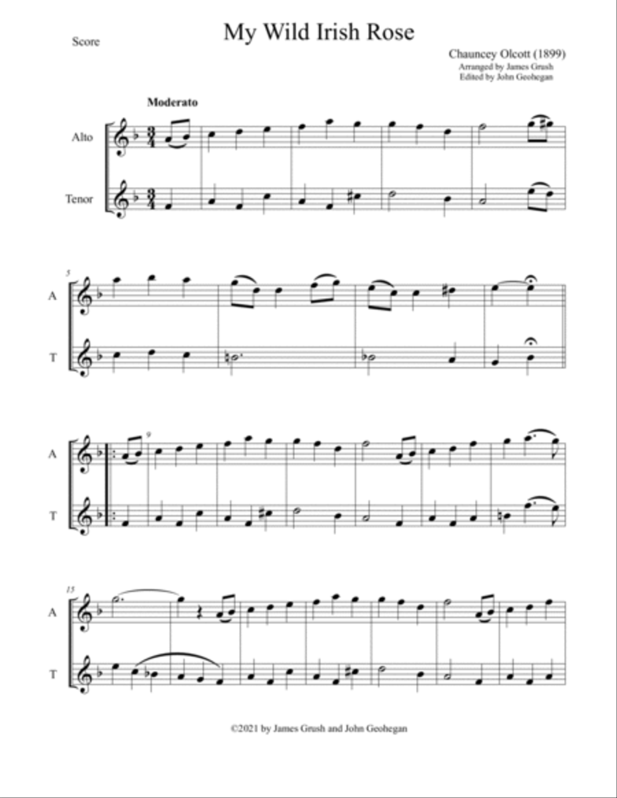 Four Irish - American Songs for Duets of A, T, and B Recorders Woodwind Duet scores gallery preview page 4