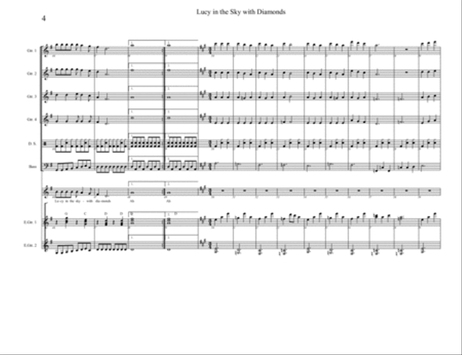 Lucy In The Sky With Diamonds Guitar scores gallery preview page 4