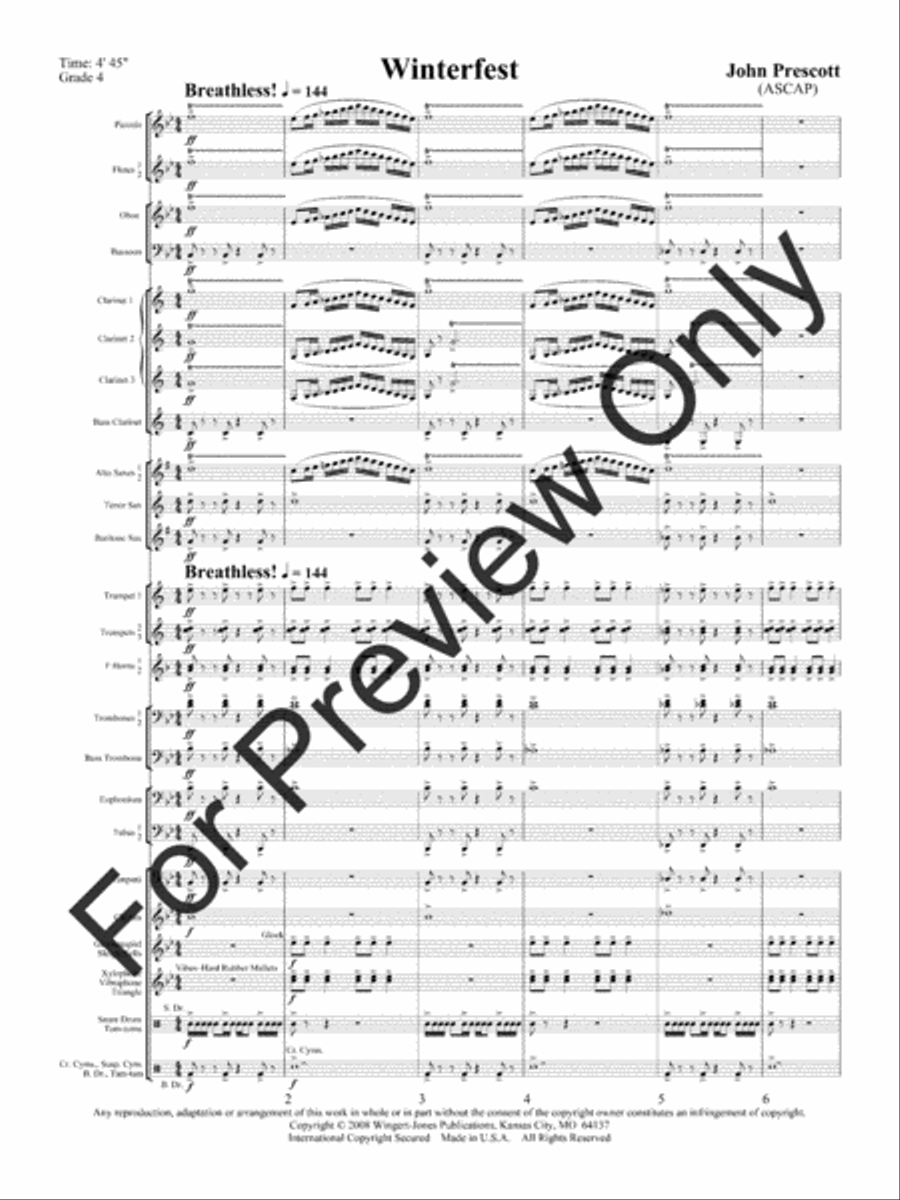 Winterfest (Score) Concert Band scores gallery preview page 4
