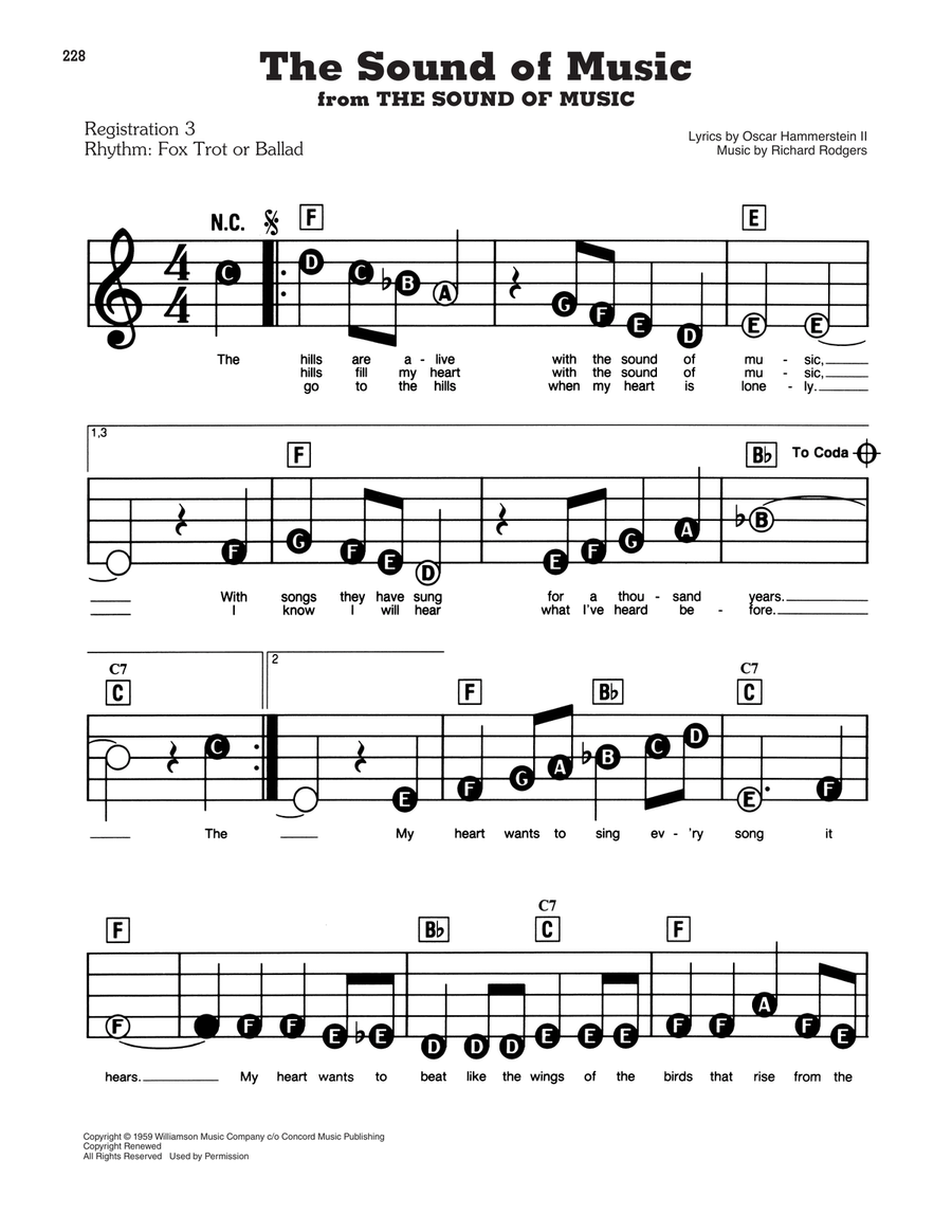 The Sound Of Music Electronic Keyboard scores gallery preview page 1