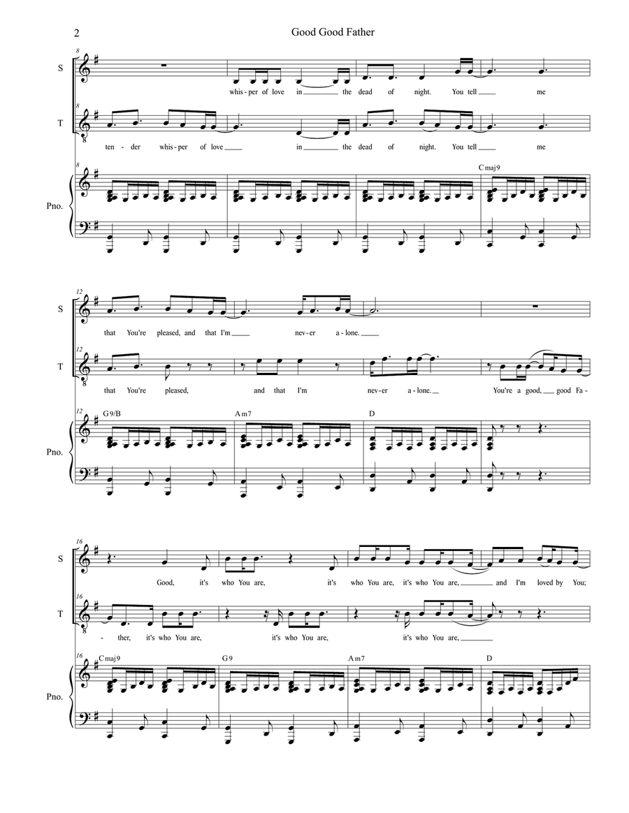 Good Good Father Choir scores gallery preview page 2