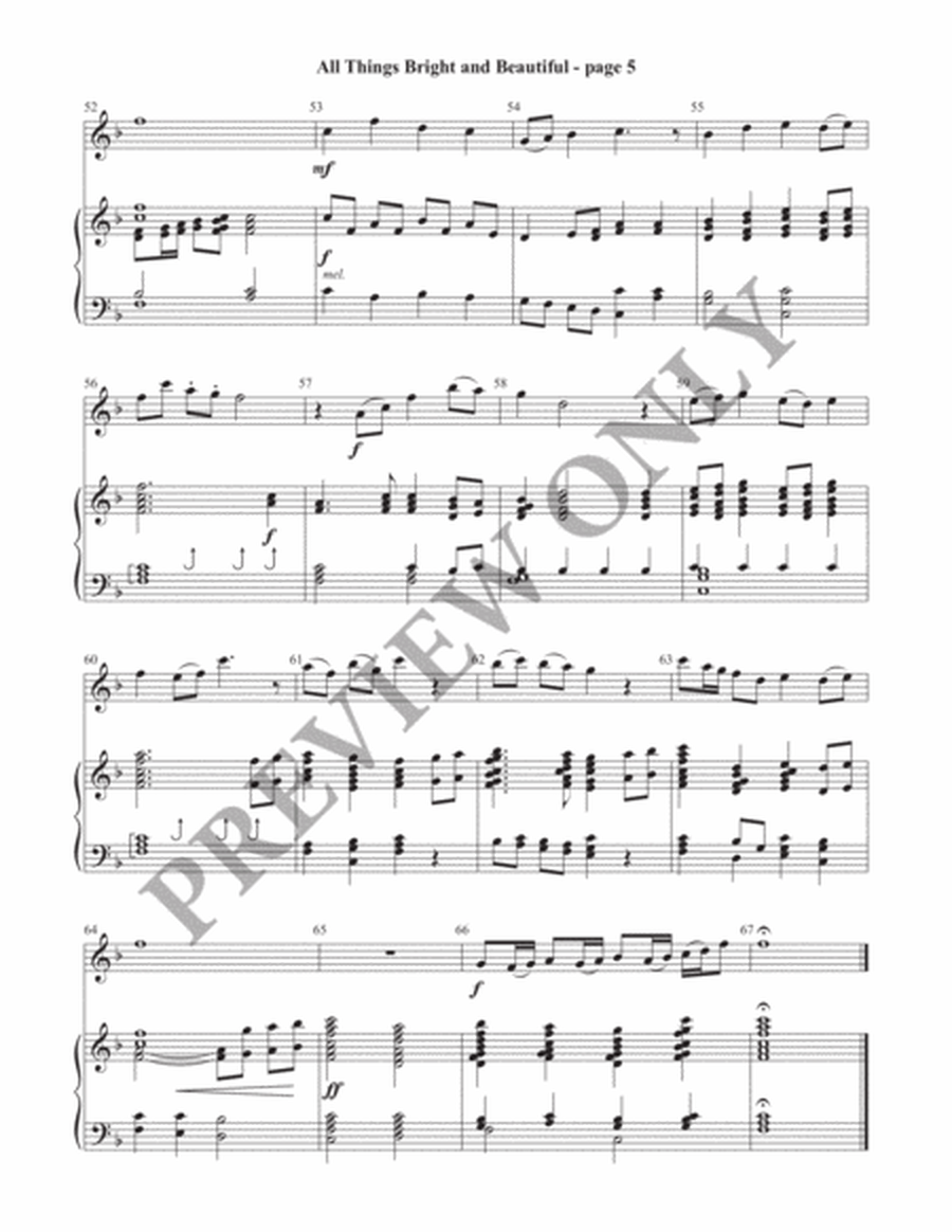 All Things Bright and Beautiful (Handbell Part) image number null
