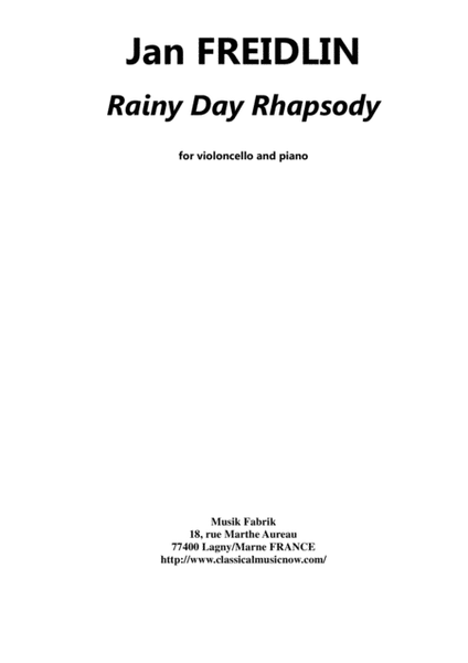 Jan Freidlin: Rainy Day Rhapsody for cello and piano image number null