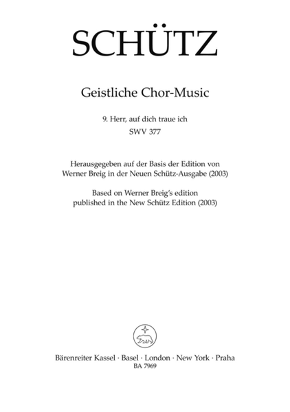 Herr, auf dich traue ich SWV 377 (No. 9 from "Geistliche Chor-Music" (1648))