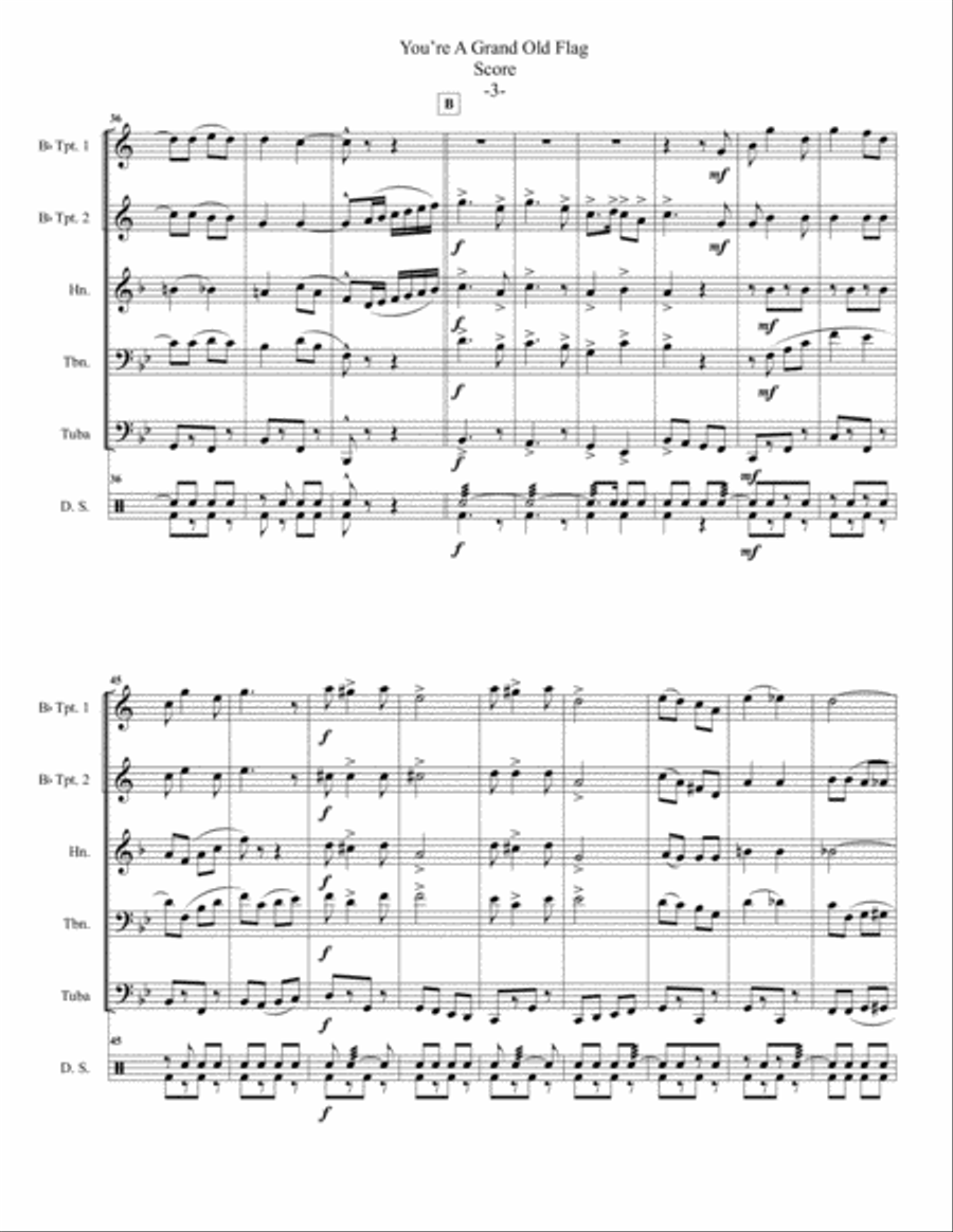 You're A Grand Old Flag You're A Grand Old Flag Brass Ensemble scores gallery preview page 4