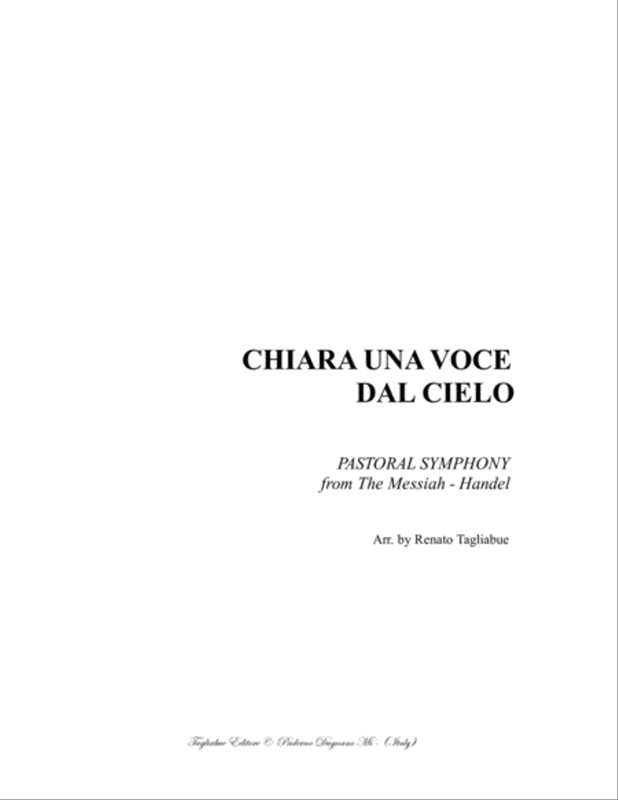 PASTORAL SYMPHONY from The Messiah - Arr. for SAB Choir and Organ - Italian Lyrics 3-Part scores gallery preview page 1