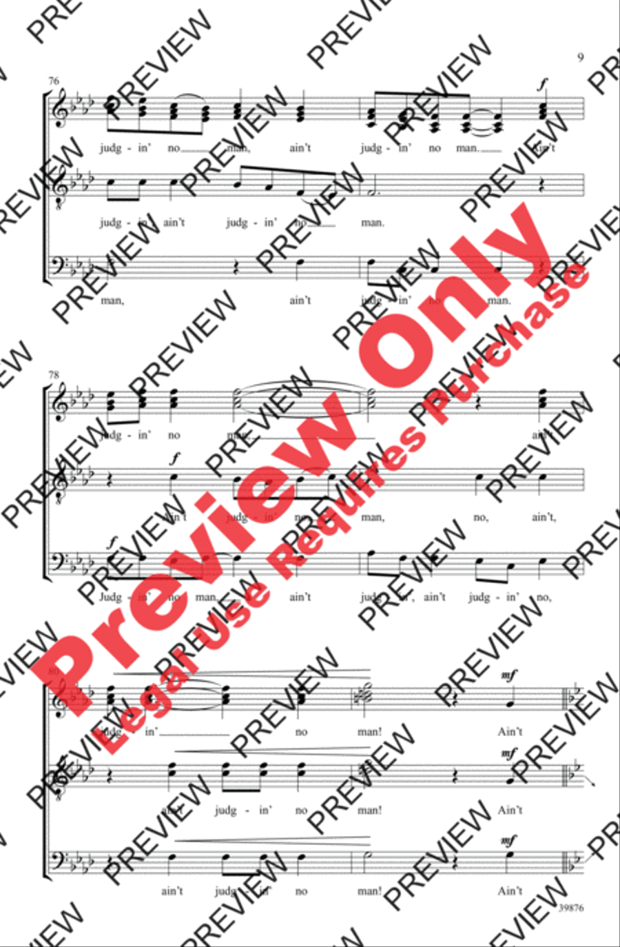 Ain't Judgin' No Man 4-Part scores gallery preview page 9