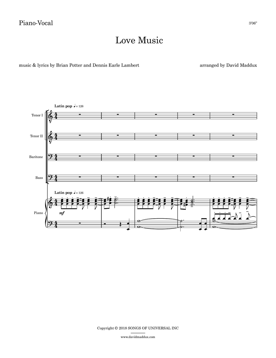 Love Music by Various Artists TTBB - Digital Sheet Music